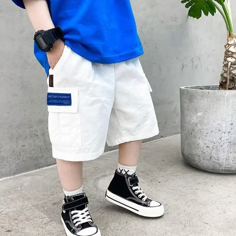 Quần short BXPB cotton ống rộng có túi mặc thoải mái thời trang mùa hè chất lượng cao size 110-170 cho bé