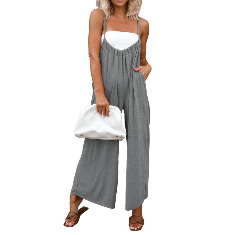 Bộ Áo Liền Quần Hai Dây Dáng Rộng Thời Trang Mùa Hè Cho Nữ