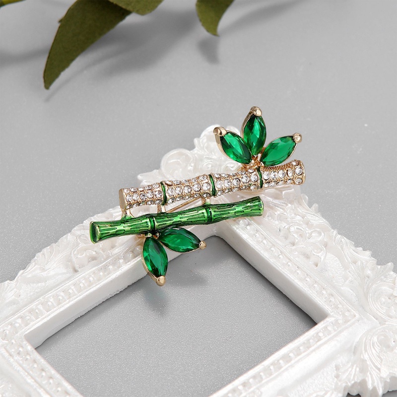 Trâm Cài Áo Hình Cây Tre Phong Cách Retro Thanh Lịch