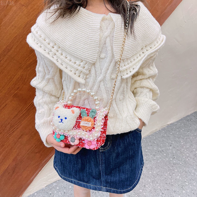 Bololo Túi Xách Đeo Chéo Đính Ngọc Trai Thời Trang Mới 2022 Dành Cho Bé Gái