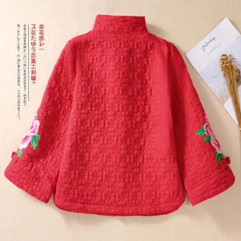 Áo Khoác Cotton Không Tay Thêu Họa Tiết Theo Phong Cách Retro