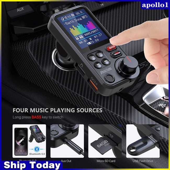 Máy Nghe Nhạc Mp3 wa Bt93 Kết Nối Bluetooth Không Dây Sạc Nhanh Qc3.0 Cho Xe Hơi