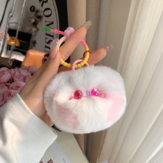 Móc Khóa Búp Bê Lông Thỏ Rex Mini Dễ Thương