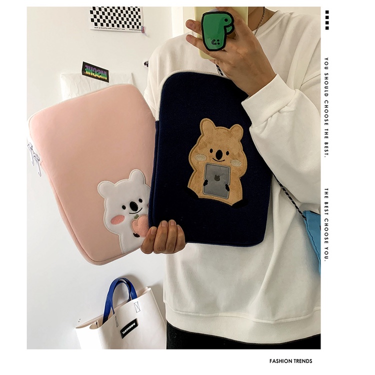 Ốp Máy Tính Bảng Họa Tiết Gấu koala Thêu Phong Cách Hàn Quốc Dễ Thương