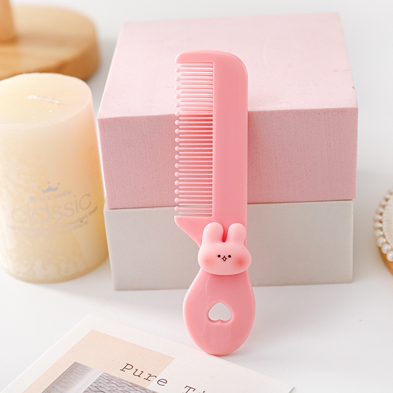 Lược Chải Tóc Mái Tròn Mini Di Động Họa Tiết Hoạt Hình Dễ Thương Cho Bé Gái