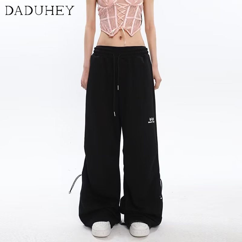 Quần dài DADUHEY lưng cao phối dây rút phong cách thể thao thời trang cho nữ