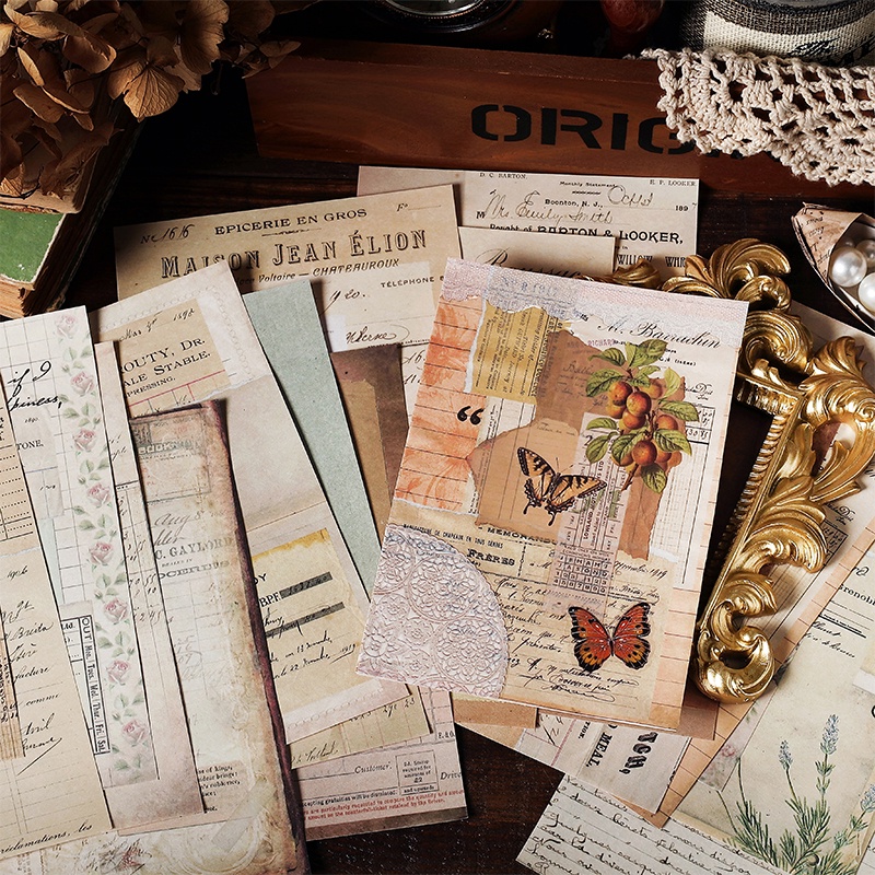 Set 25 Giấy Làm Album Ảnh DIY Sáng Tạo Phong Cách Vintage