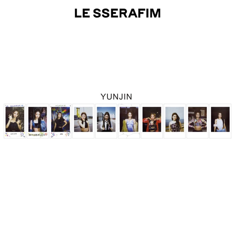 Set 6 Tấm Ảnh Thẻ In Hình Các Thành Viên Nhóm Nhạc Kpop LE SSERAFIM SAKURA KAZUHA HUH YUNJIN
