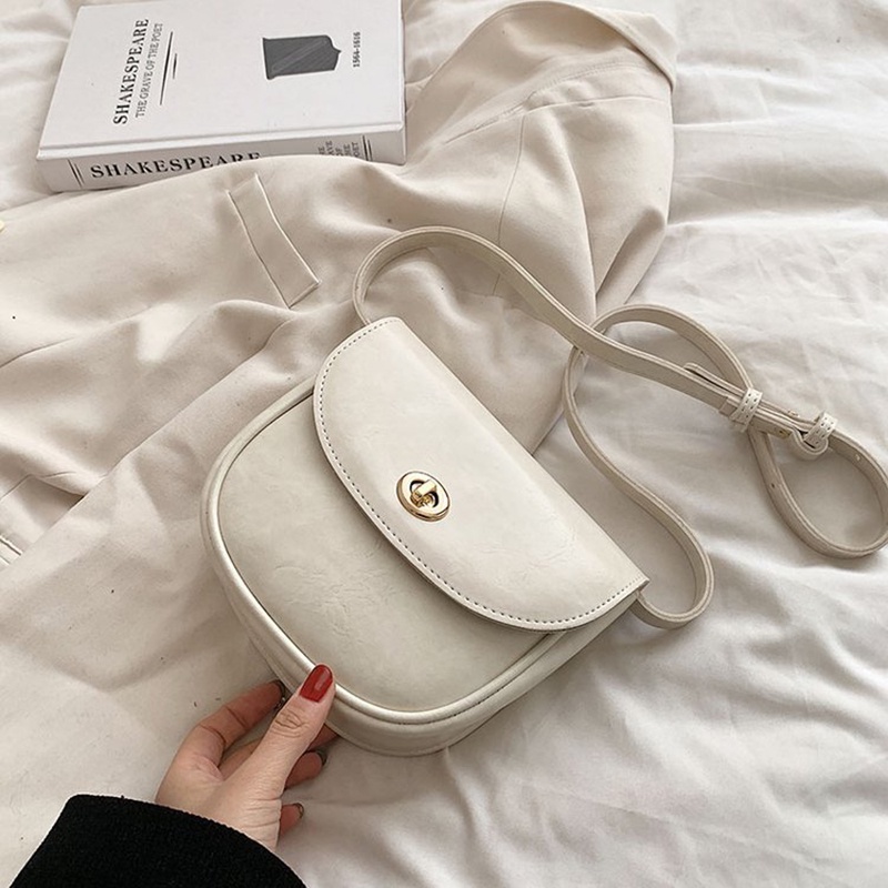 Túi Đeo Chéo Khóa Tròn Nhỏ Thiết Kế Đa Năng Tinh Tế Màu Vàng Cho Nữ