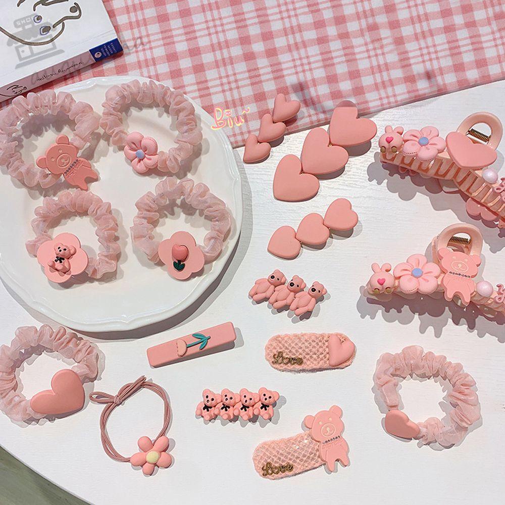 Dây Buộc Tóc Co Giãn Hình Trái Tim Phong Cách Hàn Quốc Cho Nữ Giá Đỡ