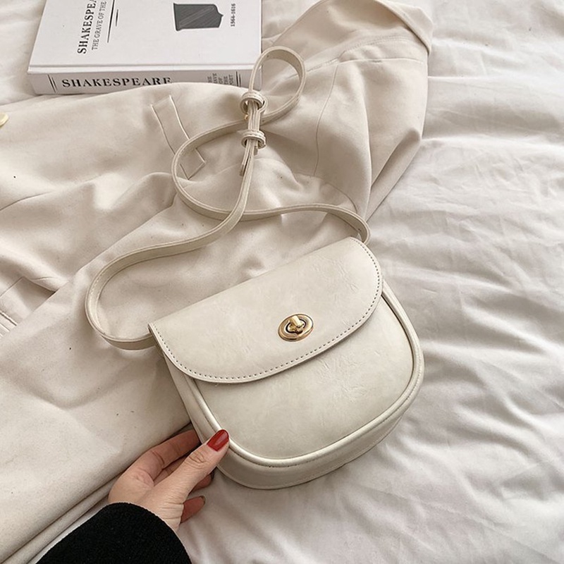 Túi Đeo Chéo Khóa Tròn Nhỏ Thiết Kế Đa Năng Tinh Tế Màu Vàng Cho Nữ