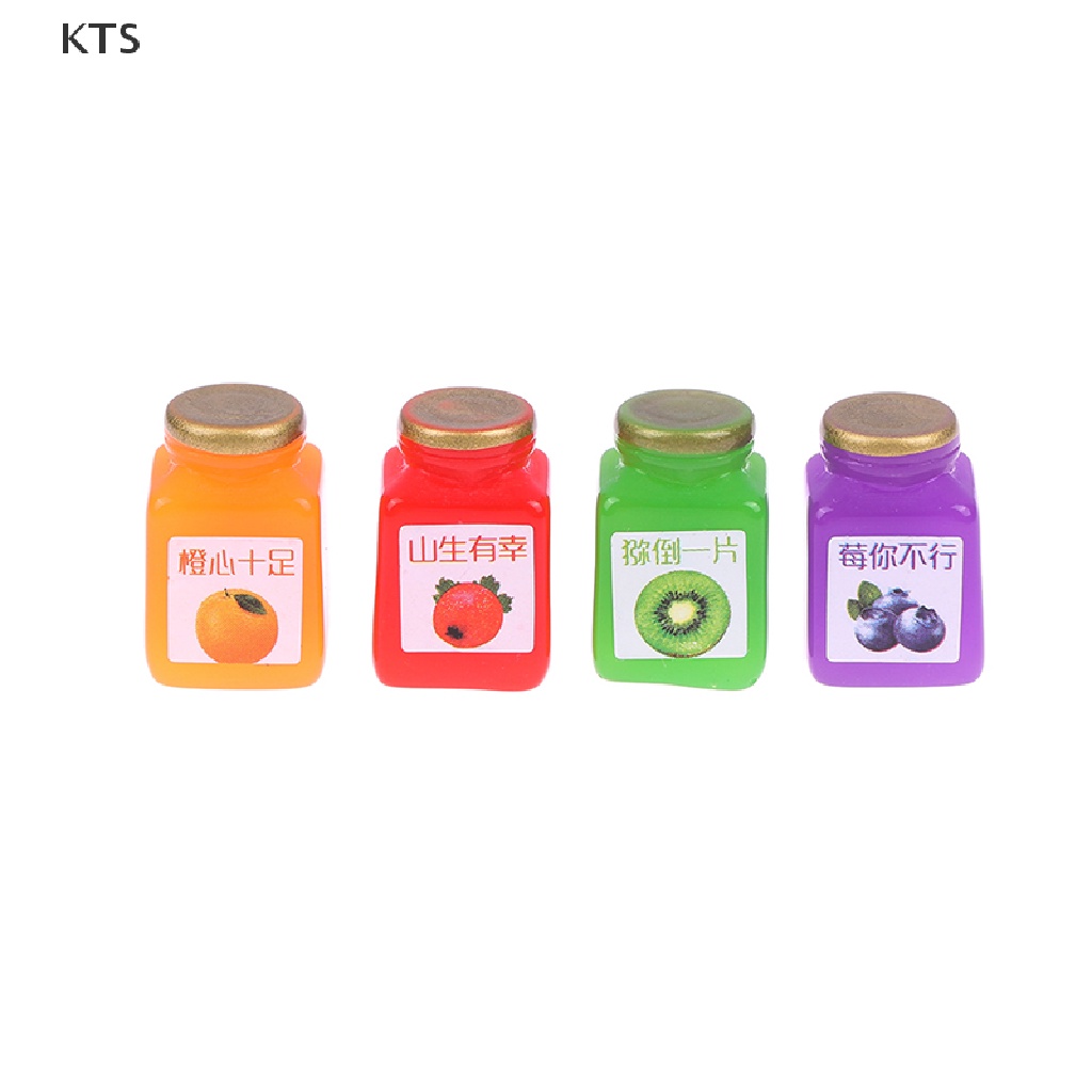 KTS 8pcs 1:12 Miniatures Dollhouse Jams Furniture Miniature Kitchen Doll House KT