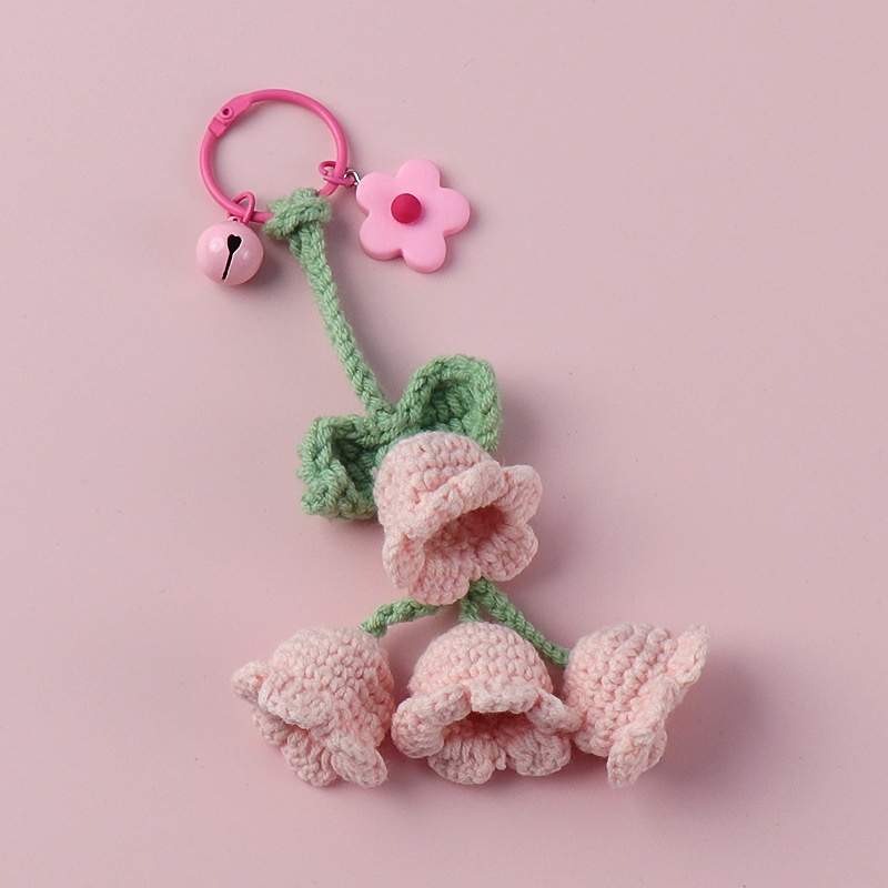 Móc Chìa Khóa Xe Hơi Đan Len Thủ Công Hình Hoa Lily Dễ Thương Sáng Tạo Thích Hợp Làm Quà Tặng Cho Cặp Đôi