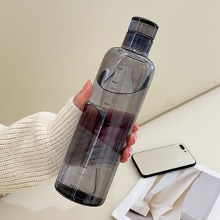 Bình Nước Nhựa 500ML Trong Suốt Có Thang Đo Thời Gian