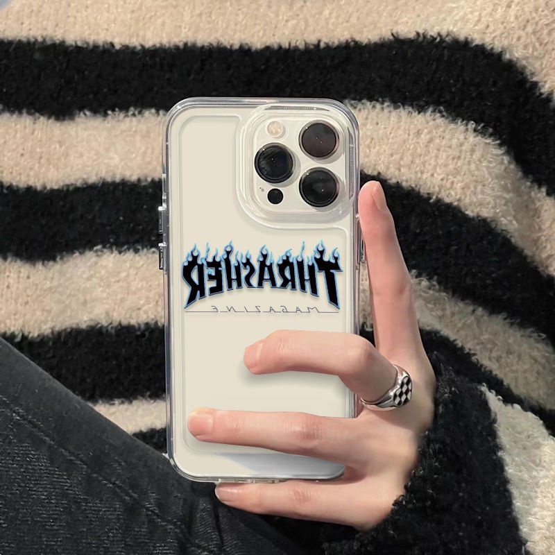 ✅Ốp Điện Thoại Cao Su Mềm Chống Sốc Hình Ngọn Lửa Xanh Dương N31X Cho iPhone14 13promax 12 11 7 8plus