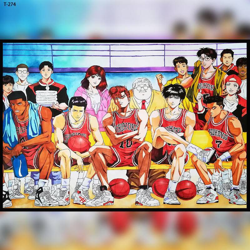 Bộ Đồ Chơi Xếp Hình 300 / 500 / 1000 Mảnh Bằng Gỗ Họa Tiết Hoạt Hình anime slam dunk