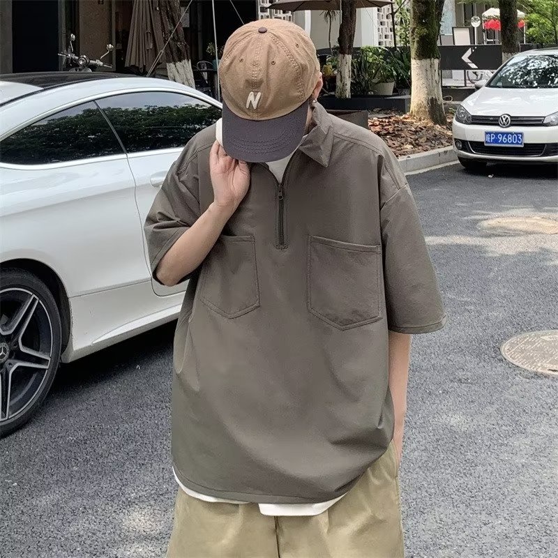 Áo Thun Polo Tay Ngắn Màu Trơn Thời Trang Phong Cách Hàn Quốc Cho Nam Size M-3XL