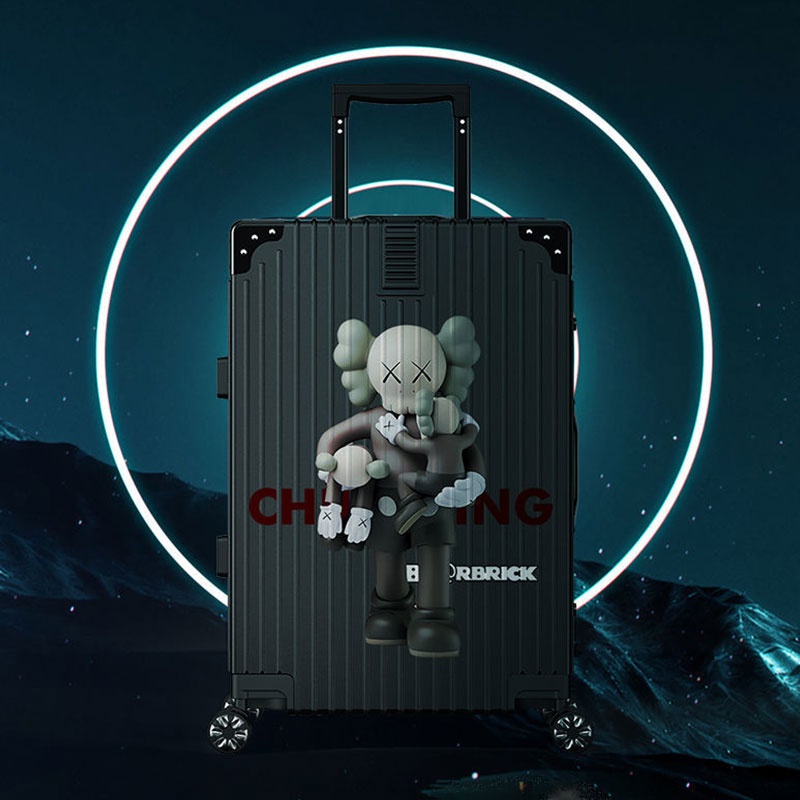 One Vali Kéo 24 inch Bằng Da Có Mật Khẩu Phong Cách Graffiti Cho Nam Nữ