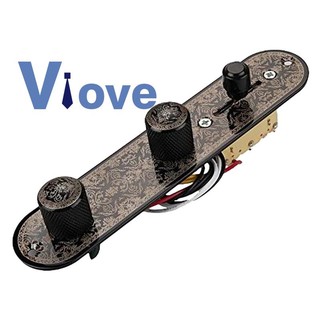 3 Way Switch Loaded Guitar Control Plate for Telecaster Guitar Black