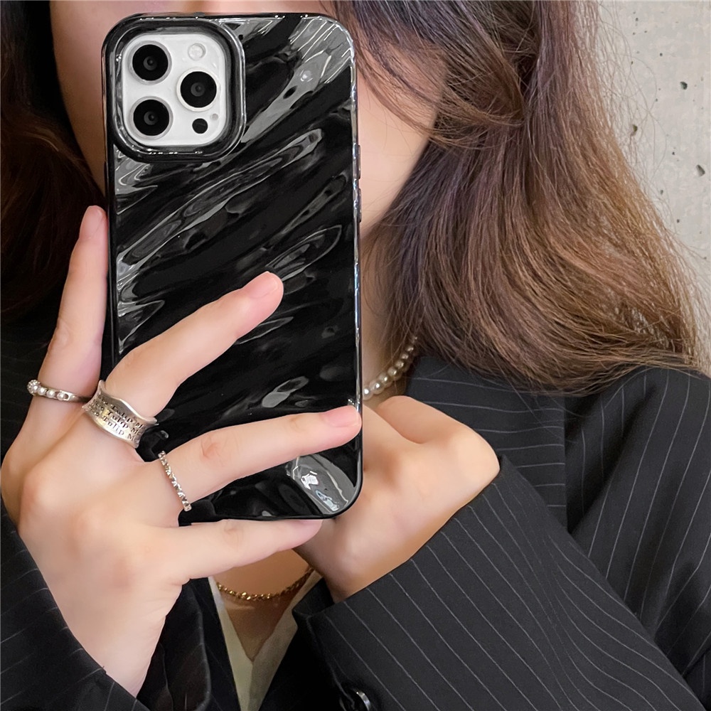 Ốp Điện Thoại silicon Mềm Chống Sốc Màu Trơn 3D Thời Trang Sang Trọng Cho iphone 14 13 12 11 Pro Max 14 Plus