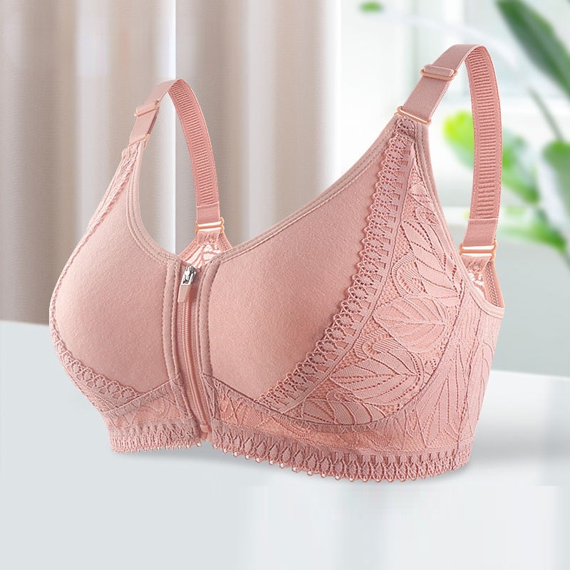 M-7xl plus kích thước dây kéo phía trước đồ lót phụ nữ đồ lót không có vòng thép ren lưng đẹp có thể điều chỉnh áo ngực