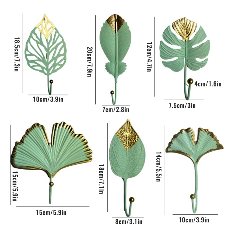 Móc Sắt Treo Đồ Gắn Tường Hình Chiếc Lá Sáng Tạo