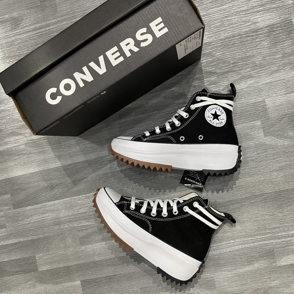 Giày Sneaker Cổ Cao - Converse Run Hike Star Black White