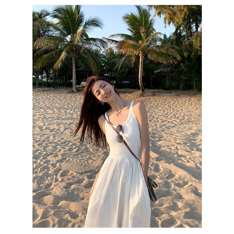 Đầm Dệt Kim Hai Dây Màu Đen Dáng Dài Thời Trang 2023 Dành Cho Bạn Nữ