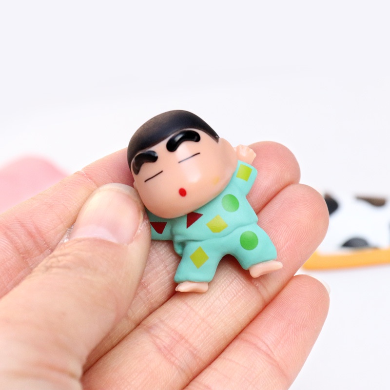 1 Bộ Mô Hình Búp Bê Cậu Bé Bút Chì Shin Đang Ngủ Bằng PVC 3-8CM Trang Trí Bàn Làm Việc