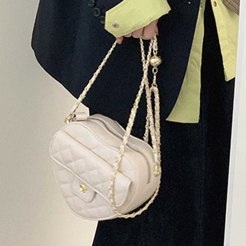 Ielgy Túi Đeo Vai Dây Xích Hình Thoi Thiết Kế Hình Trái Tim Đa Ứng Dụng Cho Nữ