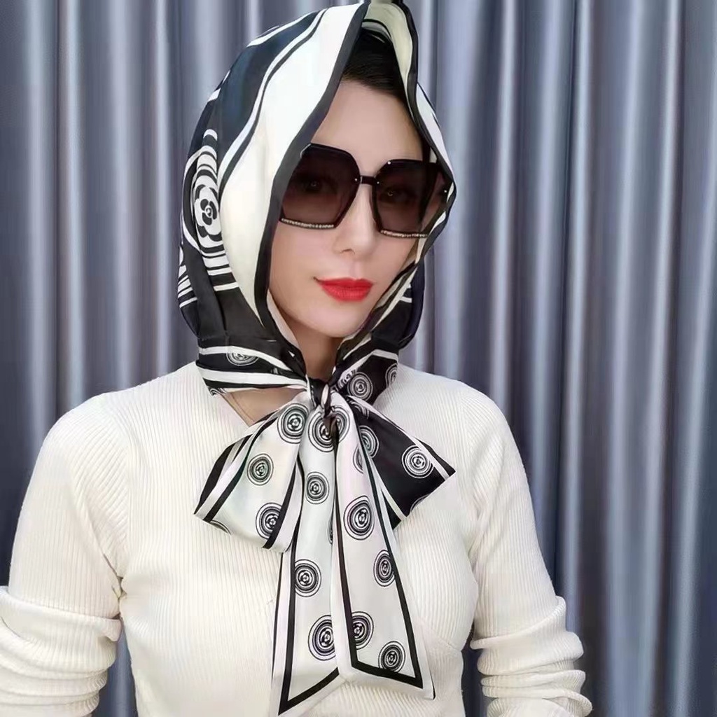 Khăn Choàng Lụa satin Hai Lớp Đa Năng Thời Trang Xuân Hè Hàng Mới