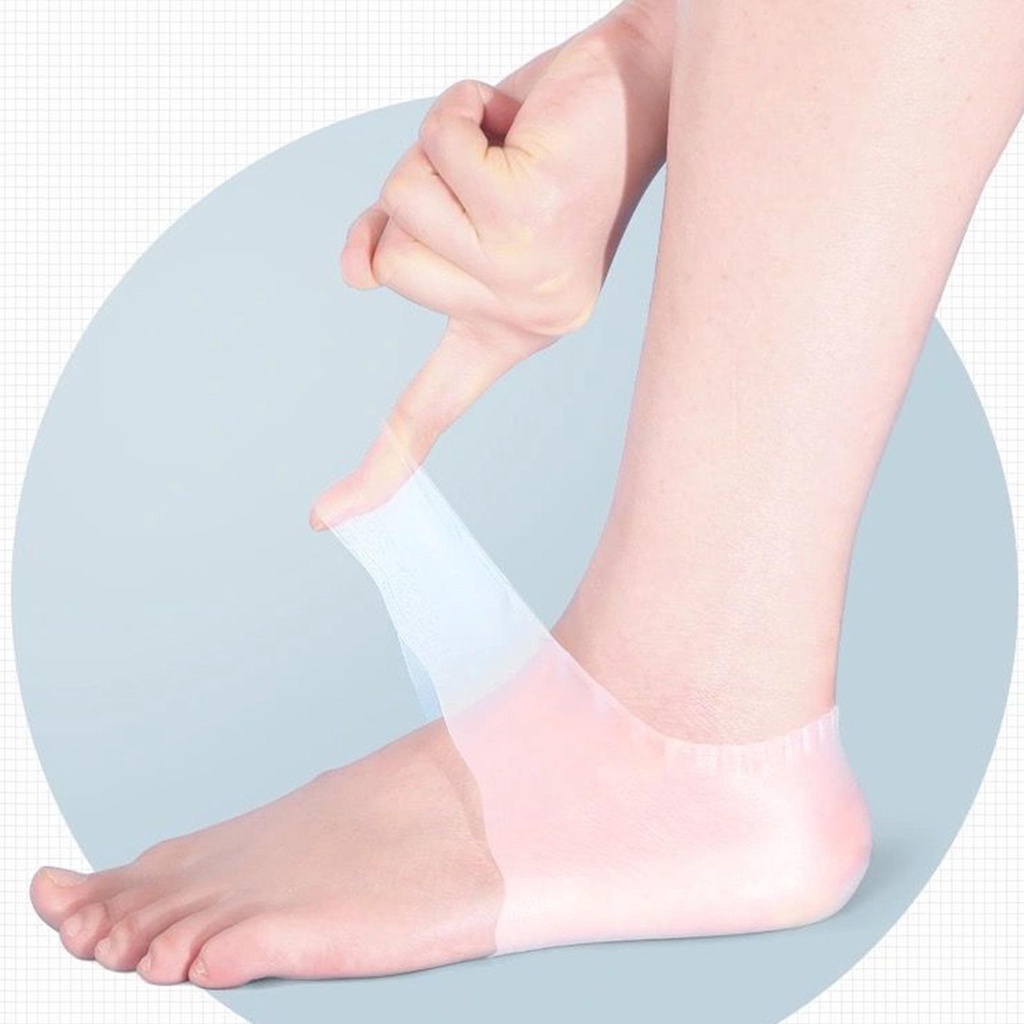 Vớ Silicone Mềm Bảo Vệ Gót Chân Dưỡng Ẩm Cho Nam Nữ J3W6