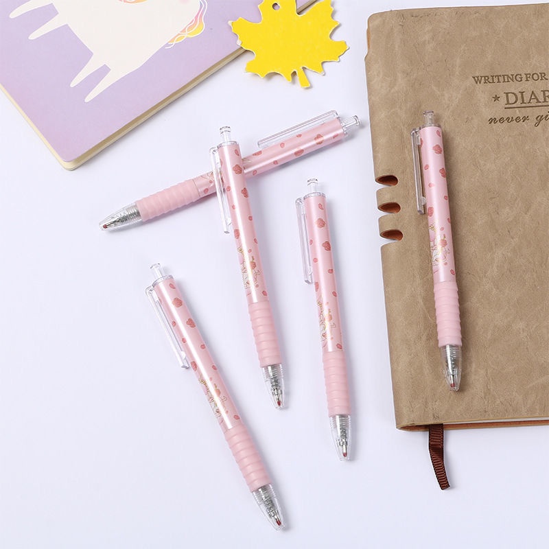 Bút Mực Gel Bấm Hình Cáo Hồng Hàn Quốc Đơn Giản Chất Lượng Cao Lin Shen Don 'T Know Where Pink Fox