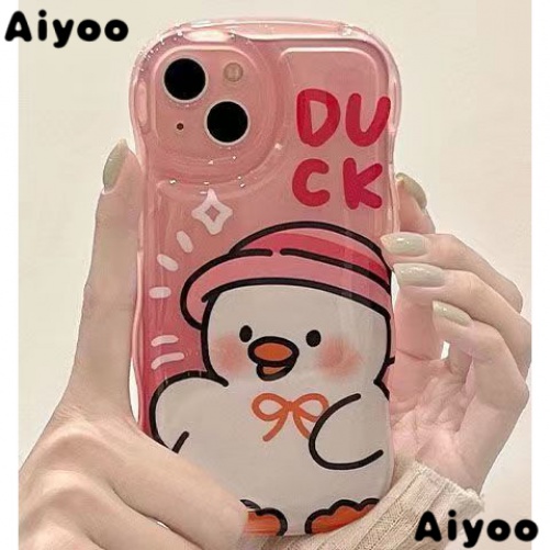 ✅Ốp Điện Thoại Mềm Trong Suốt Hình Vịt Hồng Cho iPhone 14promax 13pro Niche 11 / 12 xs / xr 7 / 8Plus