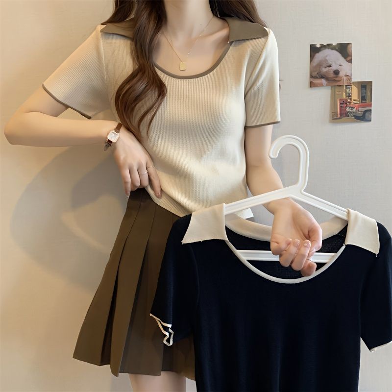 COZOK Áo polo Tay Ngắn Dáng Ôm Thời Trang Cho Nữ