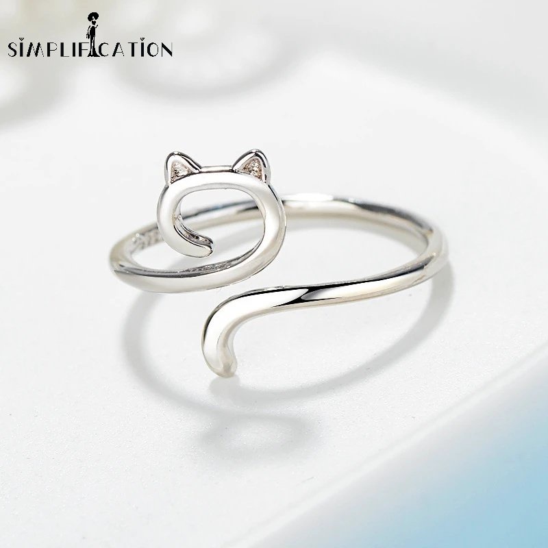 Nhẫn Hở Màu Bạc Hình Tai Mèo Dễ Thương Cá Tính
