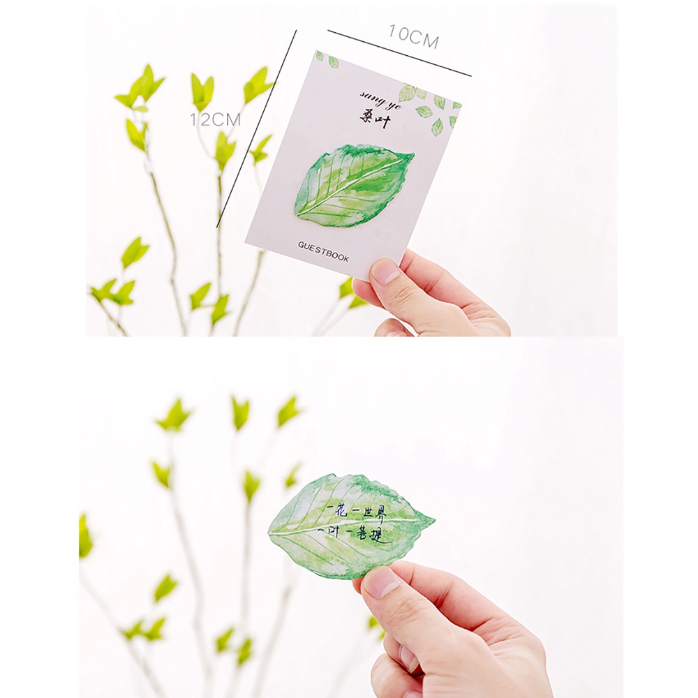 Set 30 Giấy Ghi Chú Tự Dính Hình Chiếc Lá Sáng Tạo