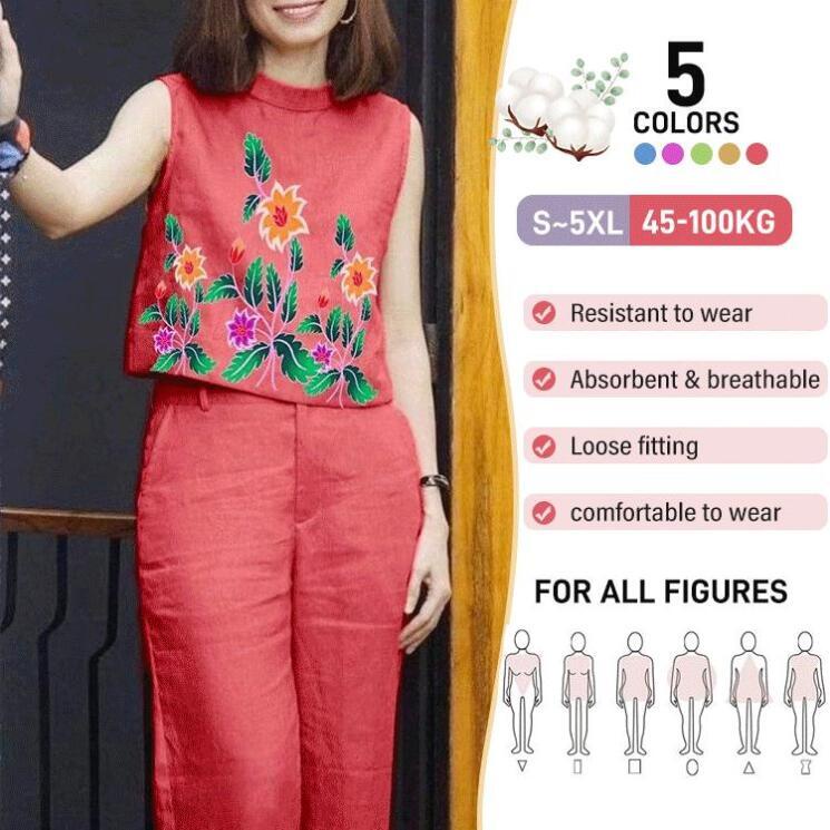 Bộ Quần Áo Sát Nách Cổ Tròn In Họa Tiết Trẻ Trung Hợp Thời Trang