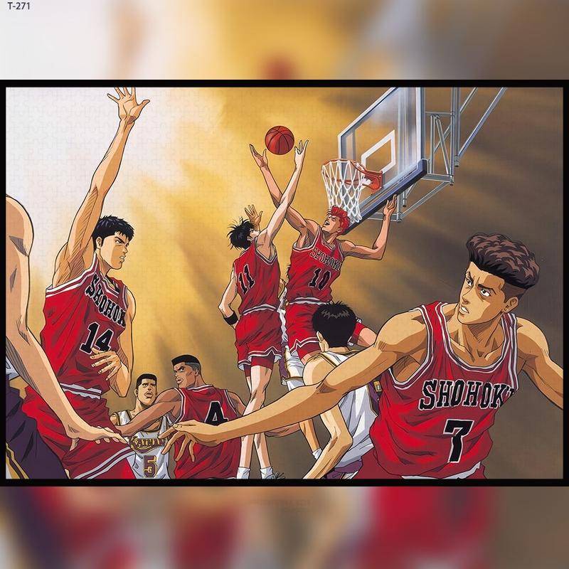 Bộ Đồ Chơi Xếp Hình 300 / 500 / 1000 Mảnh Bằng Gỗ Họa Tiết Hoạt Hình anime slam dunk