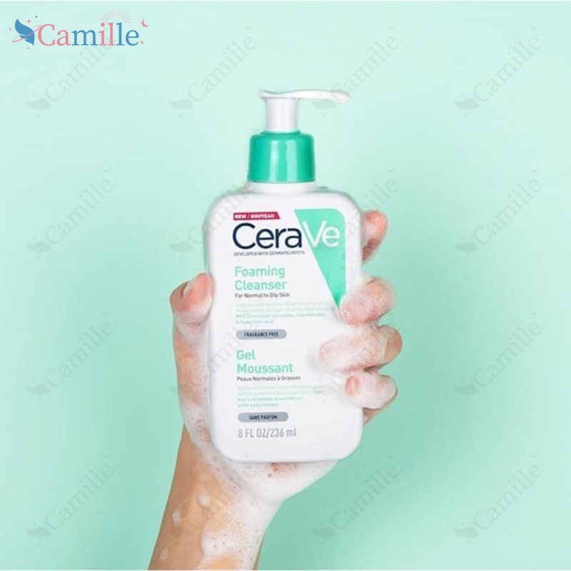 Sữa Rửa Mặt dịu nhẹ CeraVe Foaming Cleanser Giúp Làm Sạch Sâu Dành Cho Da Dầu 236ml – Lọ