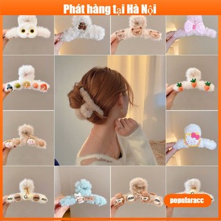 Kẹp tóc lông nhung sang trọng phong cách hàn quốc kẹp tóc thời trang hợp thời trang