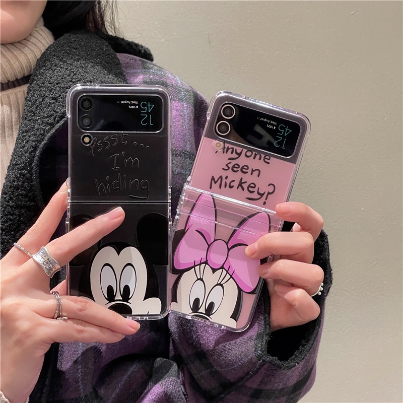 Ốp Điện Thoại PC Cứng Hoạt Hình Mickey Cho Samsung Galaxy Z Flip 3 Z Flip 4 W23 ZFlip3 ZFlip4