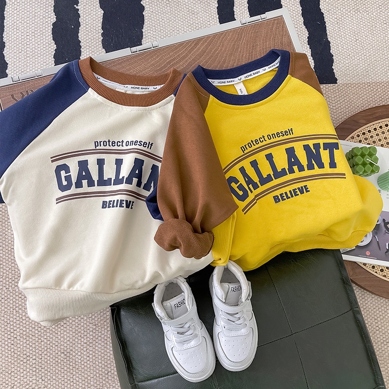 Áo Sweater Cổ Tròn In Chữ Phong Cách Phương Tây Thời Trang Xuân Thu 2023 Mới Cho Bé Trai