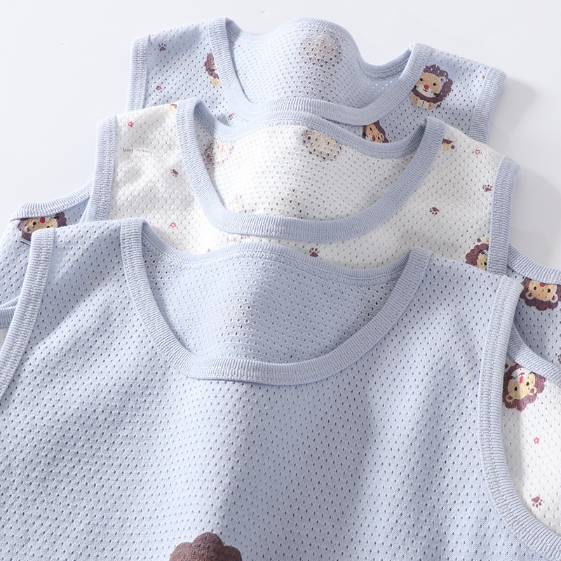 Set 3 áo ba lỗ bé trai thông hơi họa tiết sư tử đẹp hè 2023 MAMDADKIDS