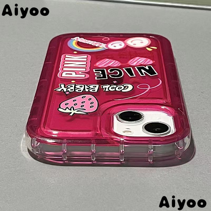 ✅Ốp Điện Thoại Mềm Họa Tiết Trái Dâu / Chữ Tiếng Anh / Cầu Vồng Kiểu Đơn Giản Cho iPhone 13 14Pro max 12Pro 11In 6