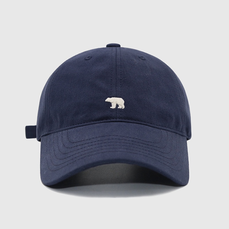 Mũ Lưỡi Trai Thêu Hình Gấu Bắc Cực Phong Cách Retro