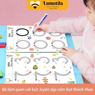 Vở tập viết xóa được 64pcs tặng kèm bút - Stroke line dot to dot
