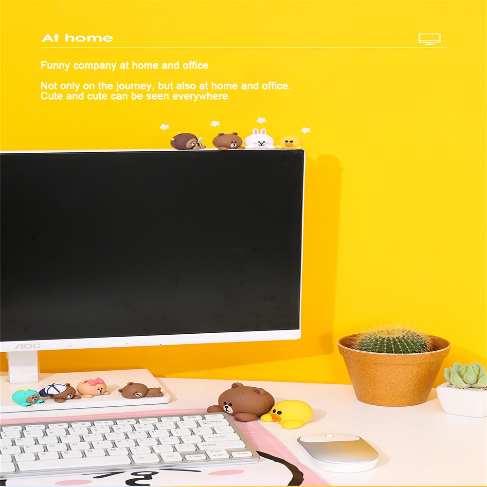 Line Friends Gấu Nâu Đồ Trang Trí Xe Hơi Hoạt Hình Dễ Thương Đồ Trang Trí Xe Hơi Để Bàn Điều Khiển Trung Tâm Đồ Trang Trí Nội Thất Xe Hơi