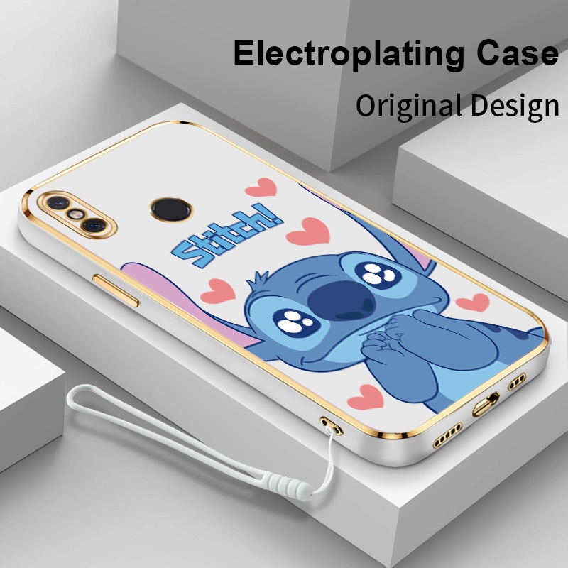Ốp Điện Thoại Silicon Mềm Mạ Điện Hình Stitch Dễ Thương Bảo Vệ Ống Kính Máy Ảnh Cho Xiaomi Mi 8 9 10 5G