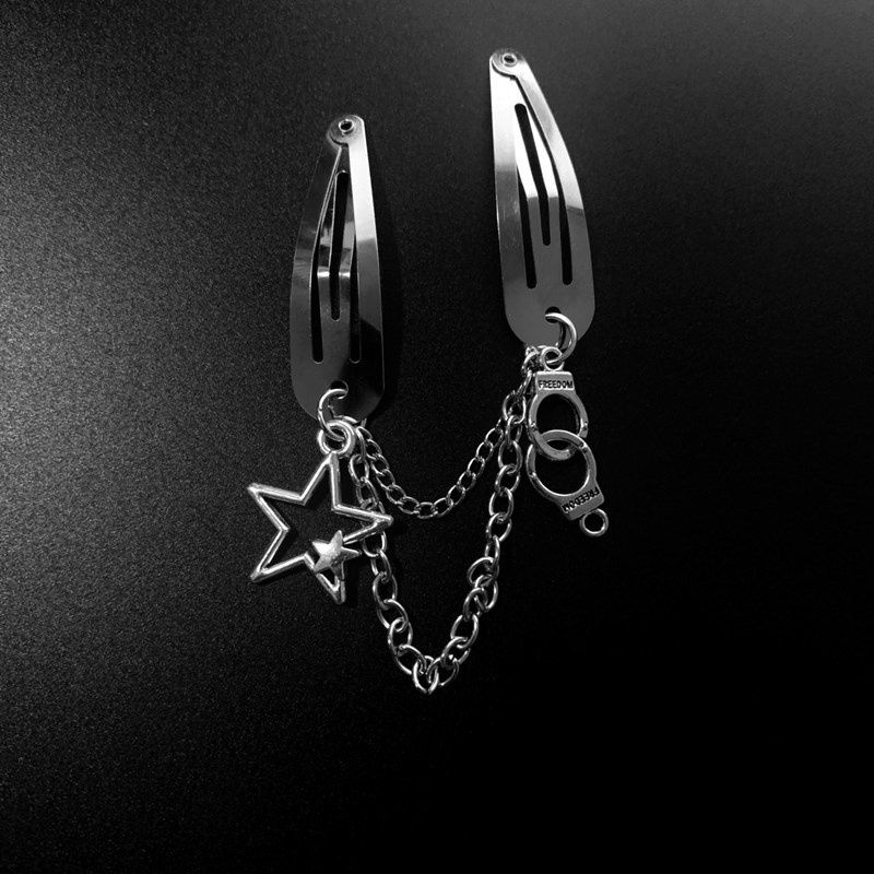 Gothic Gothic Dark Spider Butterfly Skull Hair Clip Vintage Tassel Chain Clip Personalized Design Spice Girl Y2k BB Clip